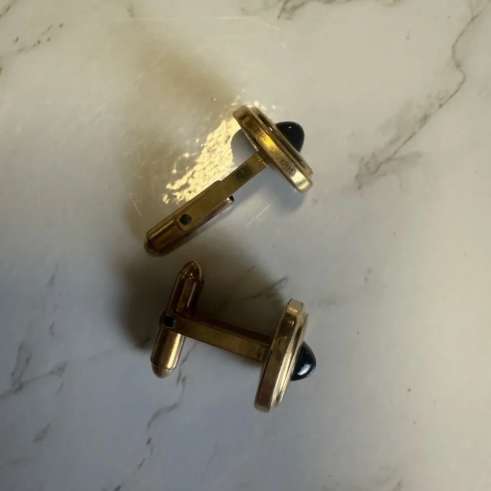 Vintage Elegant Gold and Blue Cufflinks